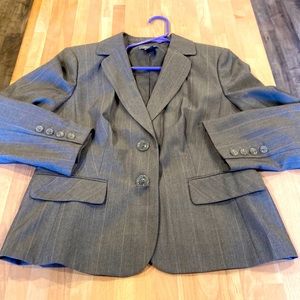 Ann Taylor Gray Pinstripe Blazer